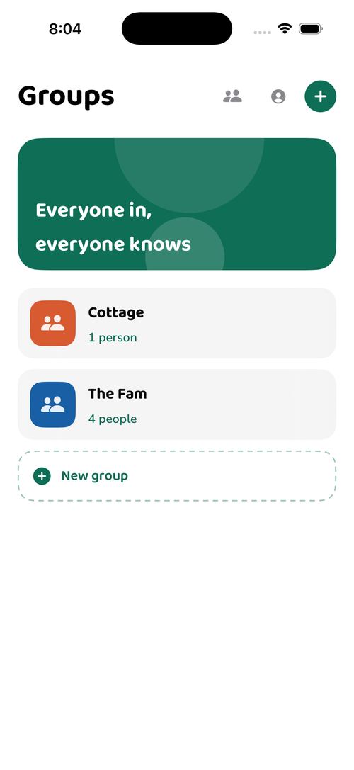 HerdUs Groups screen